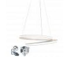 QAZQA Moderno Lámpara colgante moderna blanca 74cm con LED regulable en