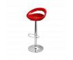 LA SILLA ESPAÑOLA Taburete con base en cromo y asiento redondo color berenjena (ABS) - LA