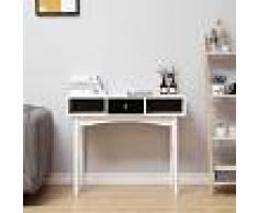 OOBEST Mesa de escritorio Mesa de ordenador con 3 cajónes mesa de oficina