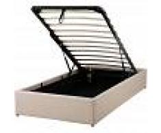 BELIANI Cama tapizada con almacenaje beige 90x200 cm DINAN - BELIANI