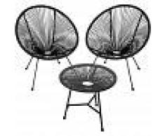 TECTAKE Conjunto de 2 sillas Gabriela con mesa - sillas tipo acapulco con mesa,