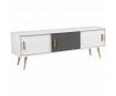 BELIANI Mueble TV blanco/gris INDIANA - BELIANI