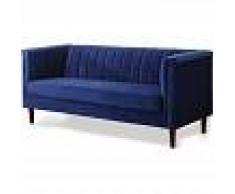 HABITAT & JARDIN Sillón terciopelo Ellison - 3 plazas - Azul oscuro - HABITAT & JARDIN