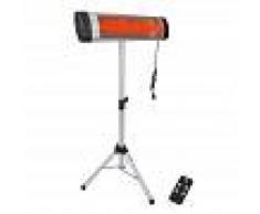 WILTEC Radiador Calefactor por infrarrojos 2500W con mando a distancia Estufa