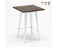 AHD AMAZING HOME DESIGN Mesa alta para taburetes Tolix acero metal industrial madera 60x60