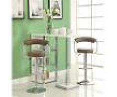 OOBEST Pack 2 Taburete de bar Redondo, giratorio y ajustable en altura, en