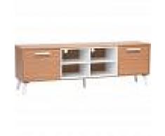 BELIANI Mueble TV marrón/blanco ALLOA - BELIANI