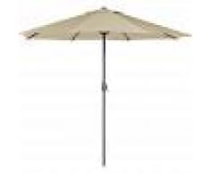 BELIANI Sombrilla de jardín con LED gris-beige ø266 cm RAPALLO - BELIANI