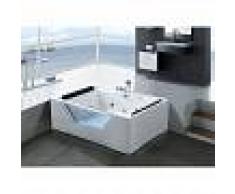 SIMBA Bañera hidromasaje Bañera de esquina hidromasaje SPA 170 x 120cm LINDA