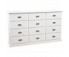 BISCOTTINI Cajonera de estilo Country de madera maciza de tilo acabado con efecto