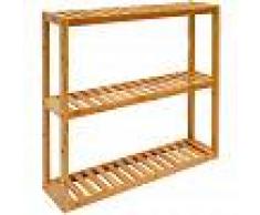 DuneDesign Estantería de Pared 54x60x15cm flotante 3 baldas ajustables