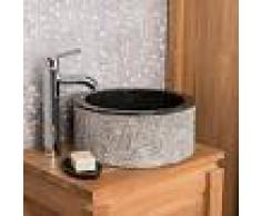 WANDA COLLECTION Lavabo de mármol para cuarto de baño ELBA negro 35 cm - WANDA COLLECTION