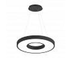 LEDBOX Lámpara colgante BERING 40W, negro, Triac regulable, Ø60cm, Blanco