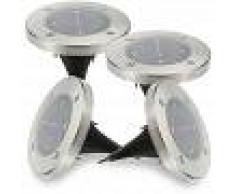 Tomshine, Luz solar de suelo, Lampara de exterior, 4 piezas,Blanco