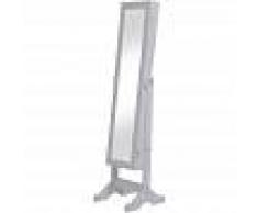 HOMCOM Espejo de Pie 144x34x37cm + Joyero Integrado Organizador Joyas