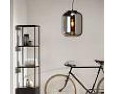 QAZQA Retro/Vintage Lámpara colgante de diseño negra con cristal
