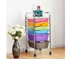 COSTWAY Carritos con Ruedas Baño Carro Auxiliar Almacenamiento con 6 Cajones