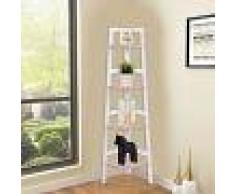 COSTWAY Estantería de Esquina Madera Estante de Baño de Pared para Toalla