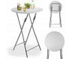 Casaria Mesa alta plegable Blanca tablero de MDF 110,5 cm