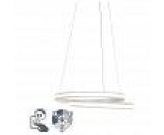 QAZQA Moderno Lámpara colgante moderna blanca 55 cm con LED regulable