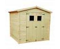 HOGGAR NATURE Caseta de jardin de madera natural Triglav 5,33 m2 - 236x226x215cm.