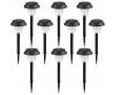 ASUPERMALL 10 piezas, luces solares de jardin, lampara de via LED blanca