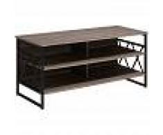 BELIANI Mueble TV 4 estantesde madera gris pardo CARLISLE - BELIANI