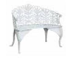 BISCOTTINI Banco de estilo Art Nouveau de hierro fundido acabado con efecto blanco