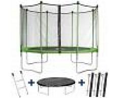HABITAT ET JARDIN Trampolin / Cama elástica Yoopi- Ø 3.65 m - con red + escalera +