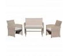 KieferGarden – Conjunto Set Muebles Jardín y Terraza, 4 plazas, Beige,