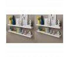 VIDAXL Estantes de pared 4 unidades blanco 120 cm - VIDAXL