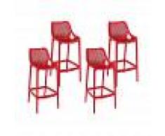 Resol taburete alto Grid - color rojo, set de 4 unidades