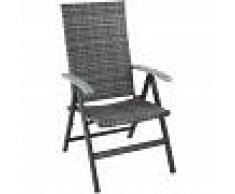 TECTAKE Silla de jardín de ratán plegable Melbourne - sillón de poliratán