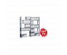 PAPERFLOW Estanteria fast-paperflow metalica azul 5 estantes gris 180kg por