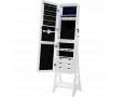 SONGMICS Armario para Joyas, Espejo Joyero con 8 Luces LED, Espejo con