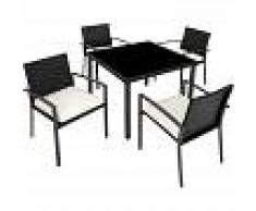 TECTAKE Conjunto de muebles de jardín Meran 4+1 - mueble de exterior de poli
