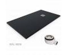 DUCHA.ES PLATO DE DUCHA DE RESINA PIZARRA CARGA MINERAL GEL COAT NEGRO 80X140