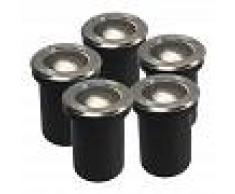 QAZQA Moderno Set de 5 focos empotrado suelo moderno acero RVS IP65