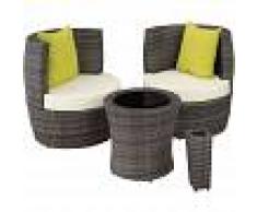 TECTAKE Conjunto de ratán Nizza - mueble de exterior de poli ratán, muebles de