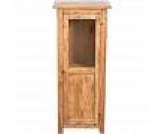 BISCOTTINI Vitrina de estilo Country de madera maciza de tilo acabado con efecto