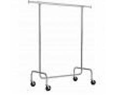 SONGMICS Perchero Cromado con Ruedas Longitud Ajustable Movible Capacidad de