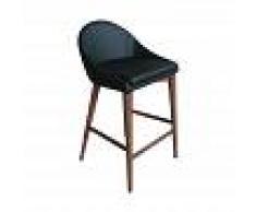 MILIBOO Taburete de bar diseño madera PU negro 65cm DALIA - MILIBOO