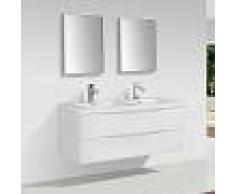STANO Mueble Lavabo + Lavabo Doble 120 cm MONTADO - Blanco PIACENZA - STANO