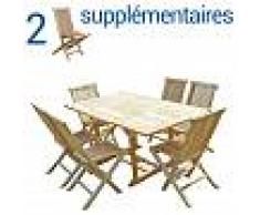 C&L JARDIN Conjunto de jardín de teca SERANG 6+2 sillas - Bundle sillas - C&L