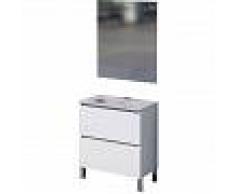 PLUS BAÑO Conjunto de baño - Mueble Lavabo Espejo - 60x46x75 Blanco RITA - PLUS