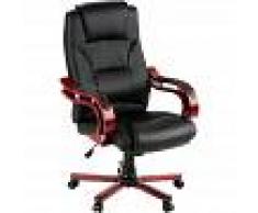 TECTAKE Sillón de oficina con revestimiento de cuero sintético - silla de