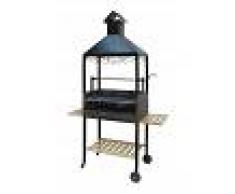 IMEX-EL ZORRO IMEX-71500 Barbacoa chimenea ruedas elevador y parrilla cincada