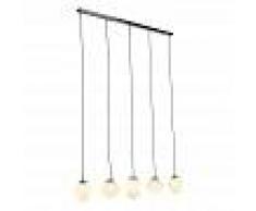 QAZQA Art Déco Lámpara colgante Art Dèco acero con cristal opalino 5
