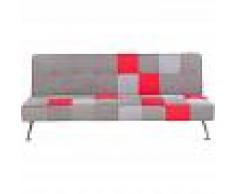 BELIANI Sofá cama en terciopelo gris/patchwork OLSKER - BELIANI