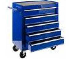 Arebos Carro de Taller caja de Herramientas 5 cajones Azul